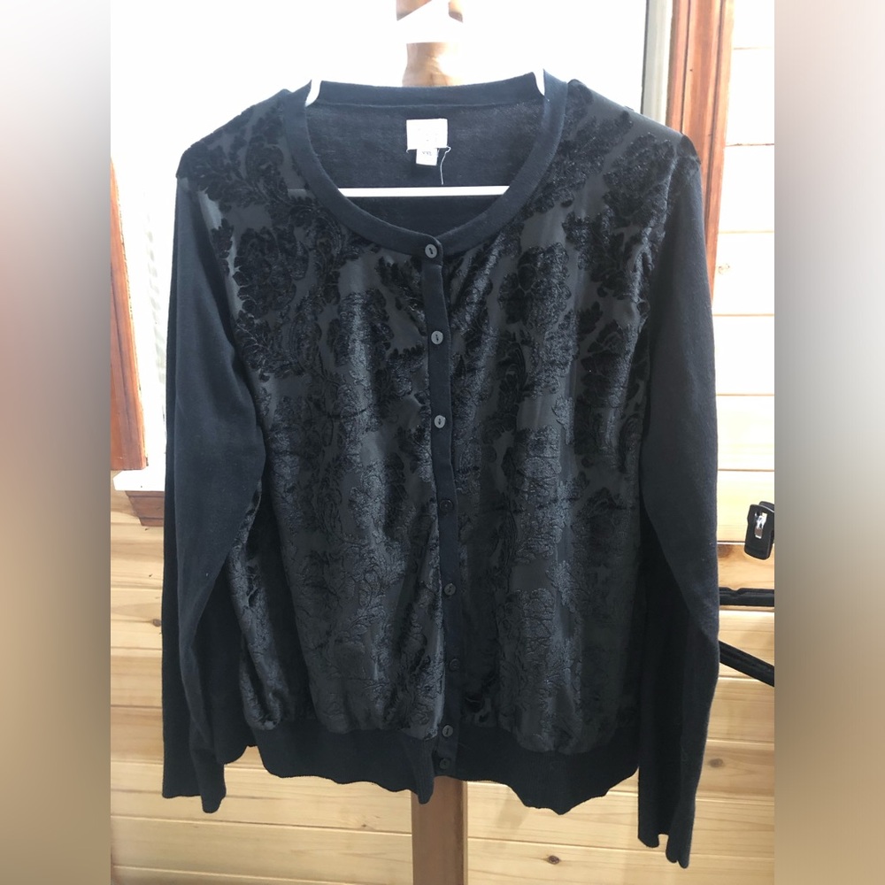a new day Black Floral Cardigan